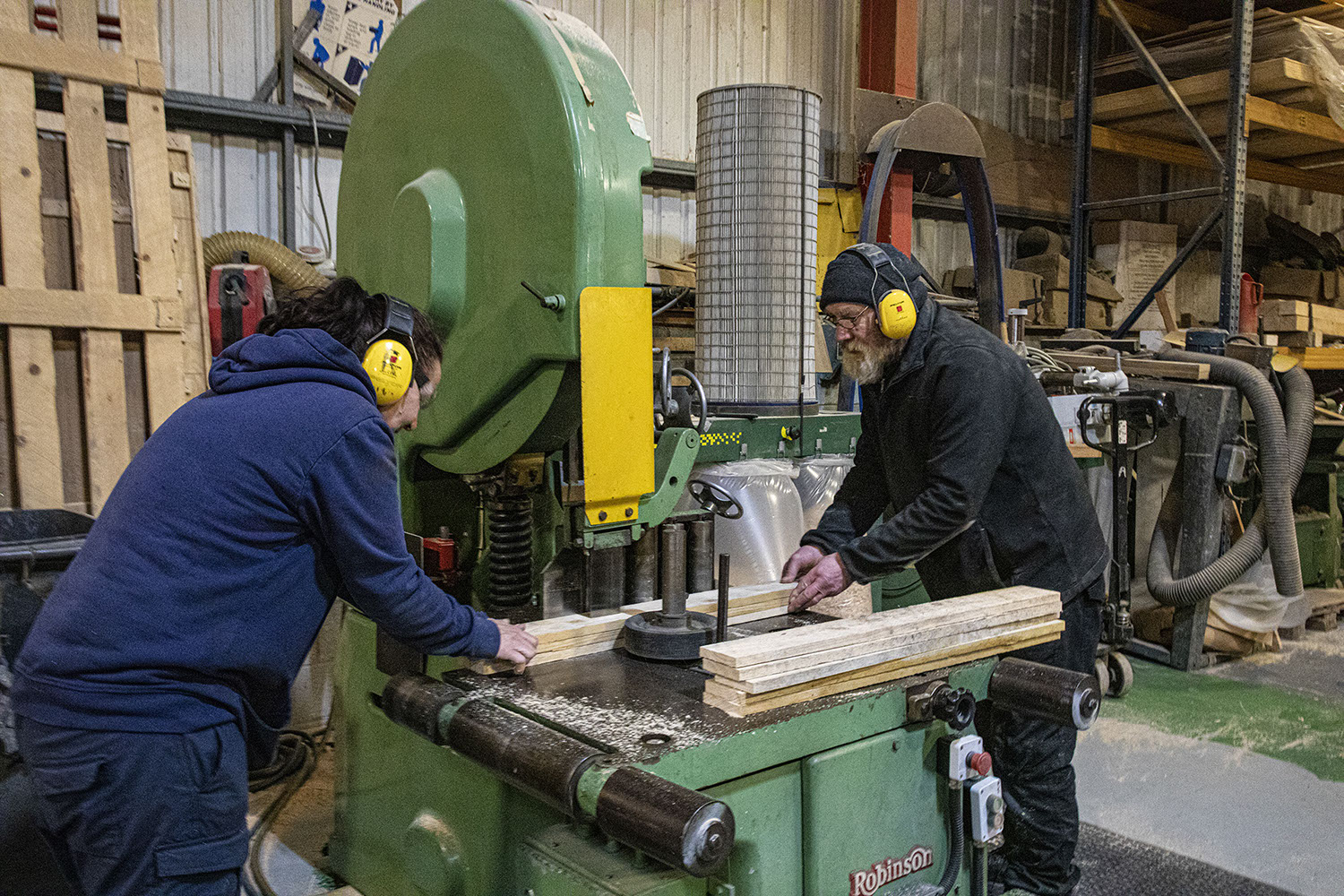 Wood working, using band-saw