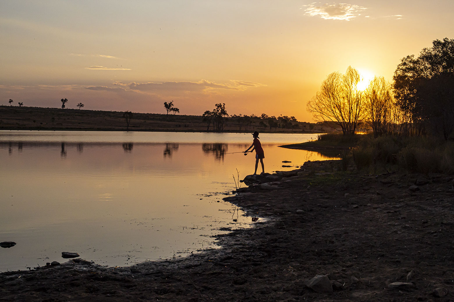 Callum Fishing in a Dam  Click to return to Landscape Photography Portfolio