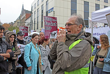Anti-BNP Rally in Newport, South Wales.