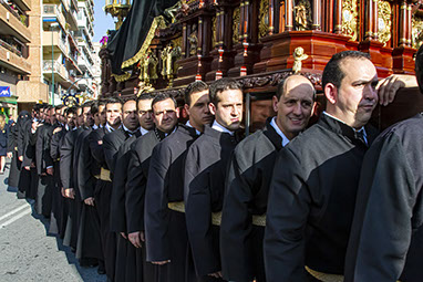 Easter Relegious processioin in Malaga, Spain, 