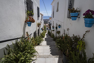 Narrow lane in Mijas, Spain.